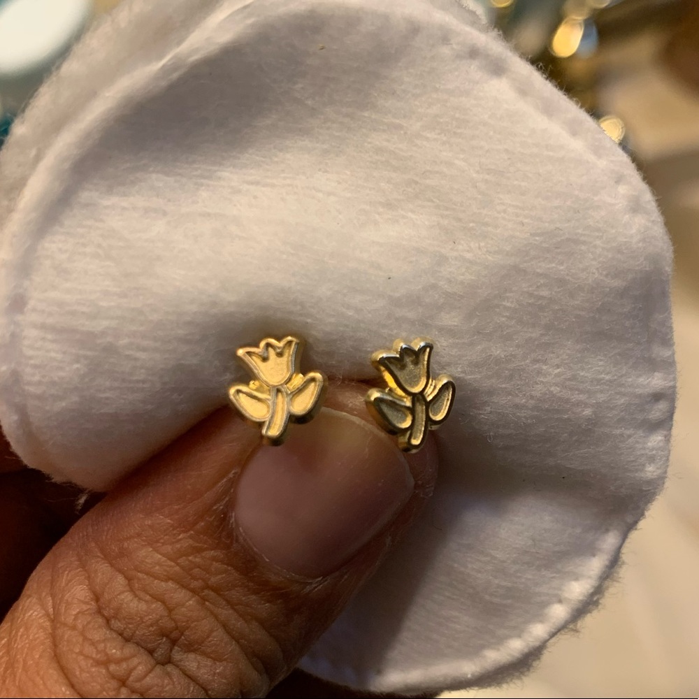 14k yellow gold baby earrings